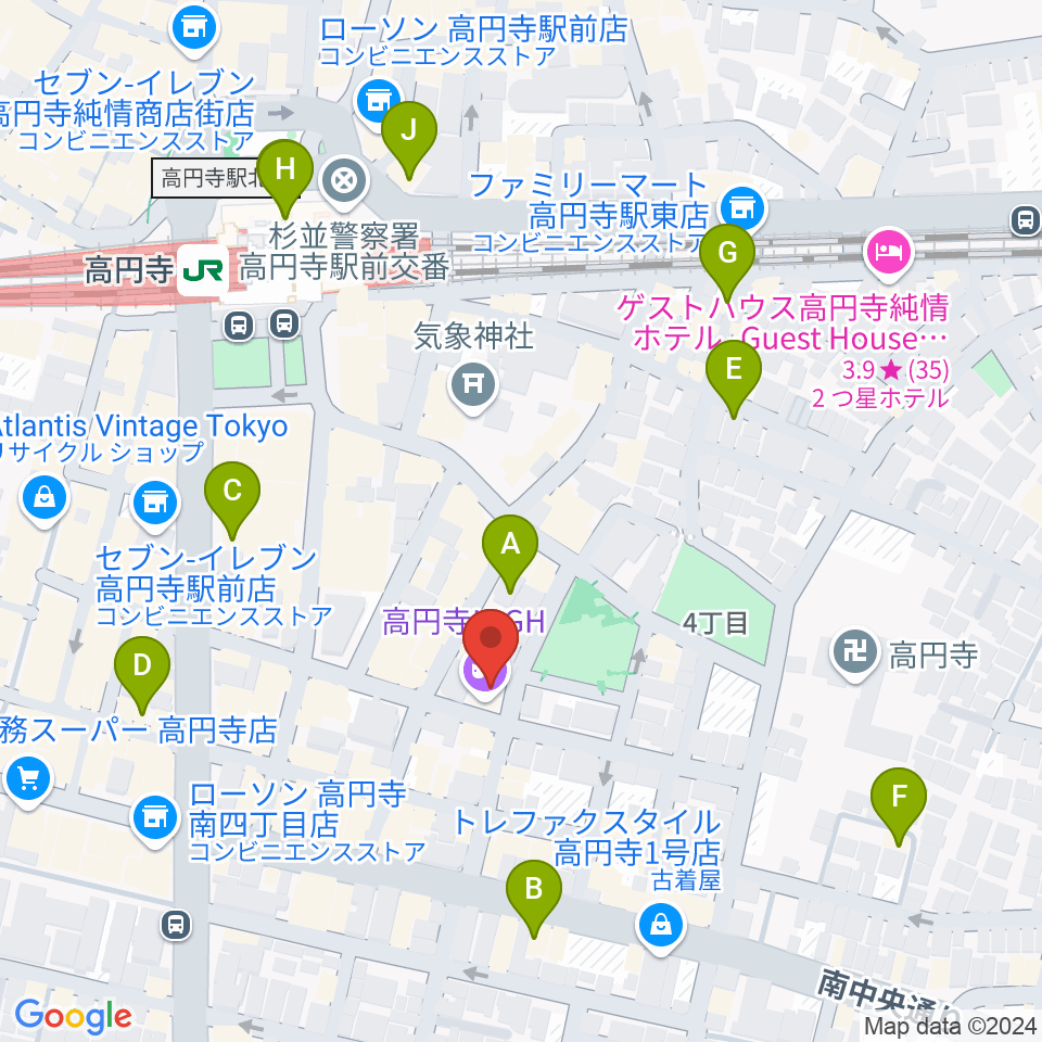 AMPcafe周辺のホテル一覧地図