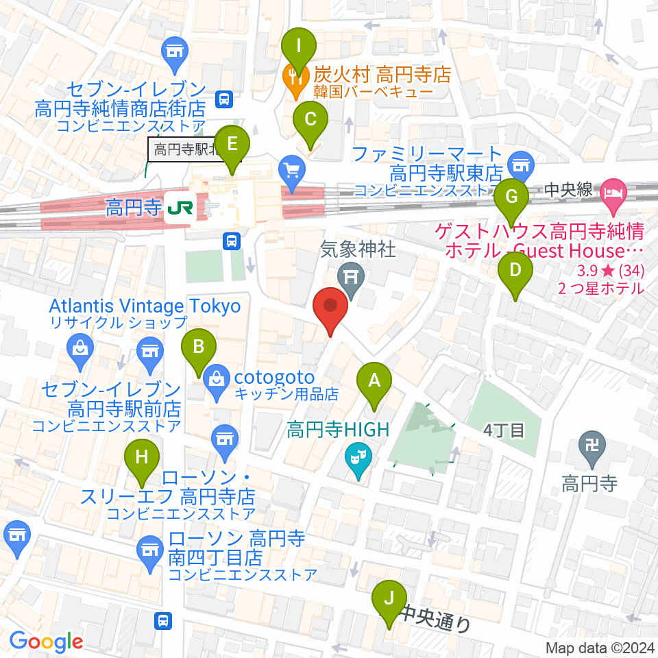 EAD RECORD周辺のホテル一覧地図