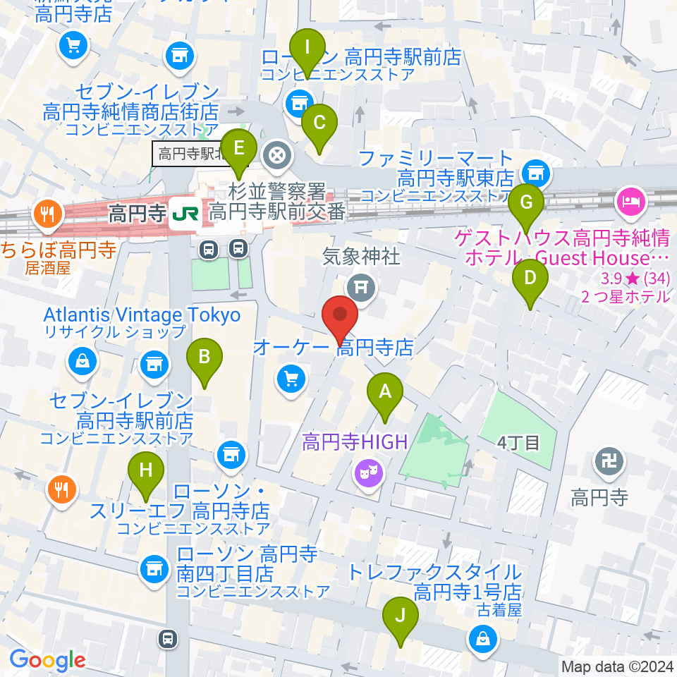 EAD RECORD周辺のホテル一覧地図