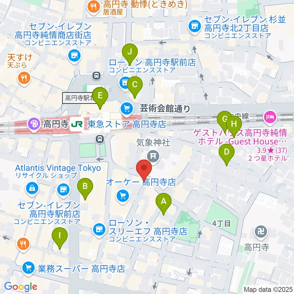 EAD RECORD周辺のホテル一覧地図