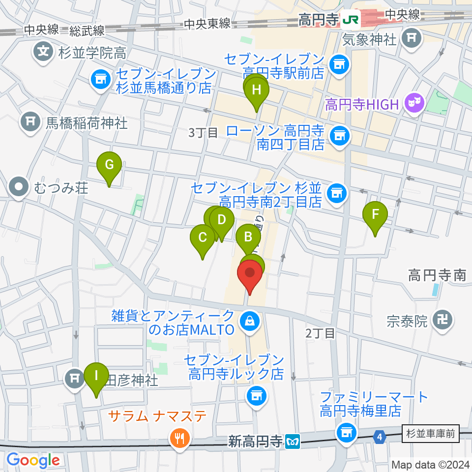 和楽器BAR 龍宮周辺のホテル一覧地図