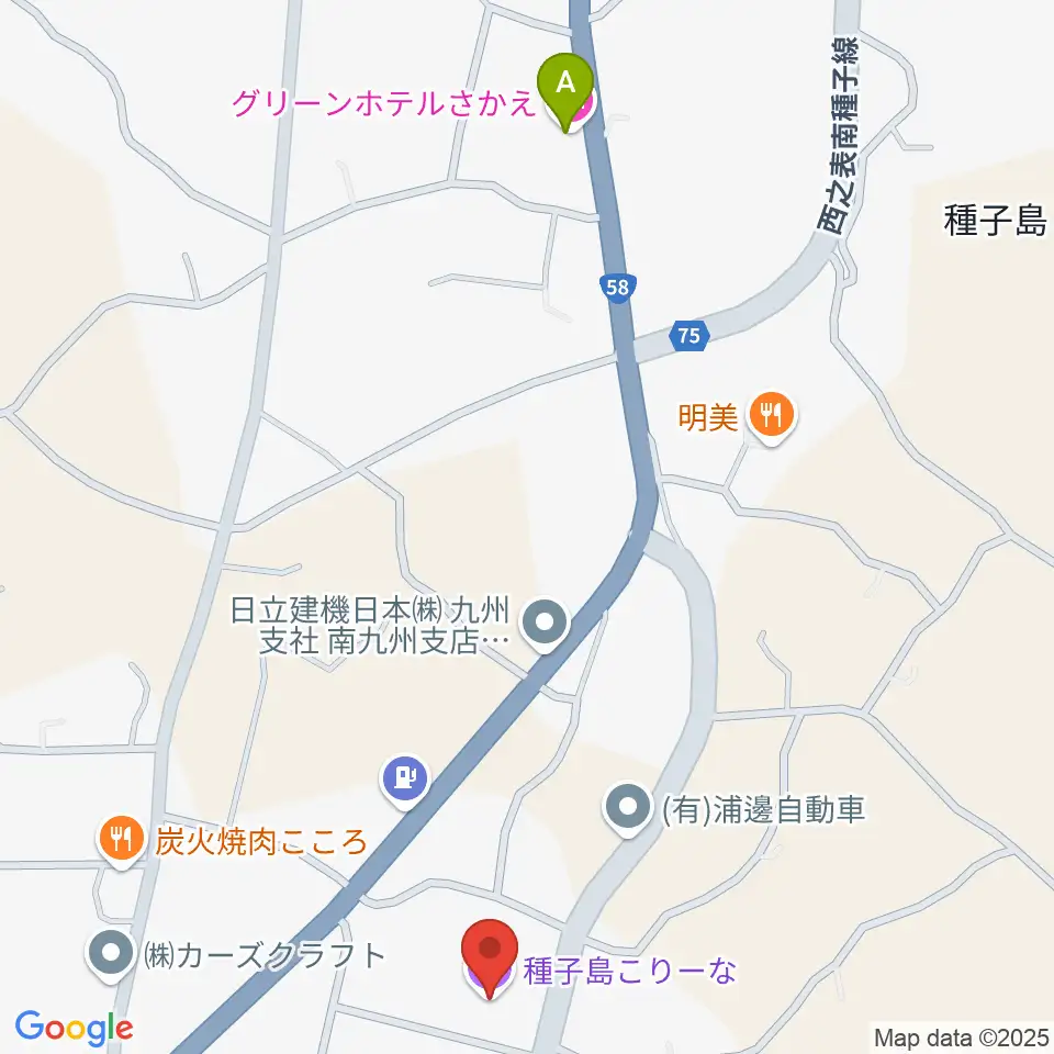 種子島こりーな周辺のホテル一覧地図