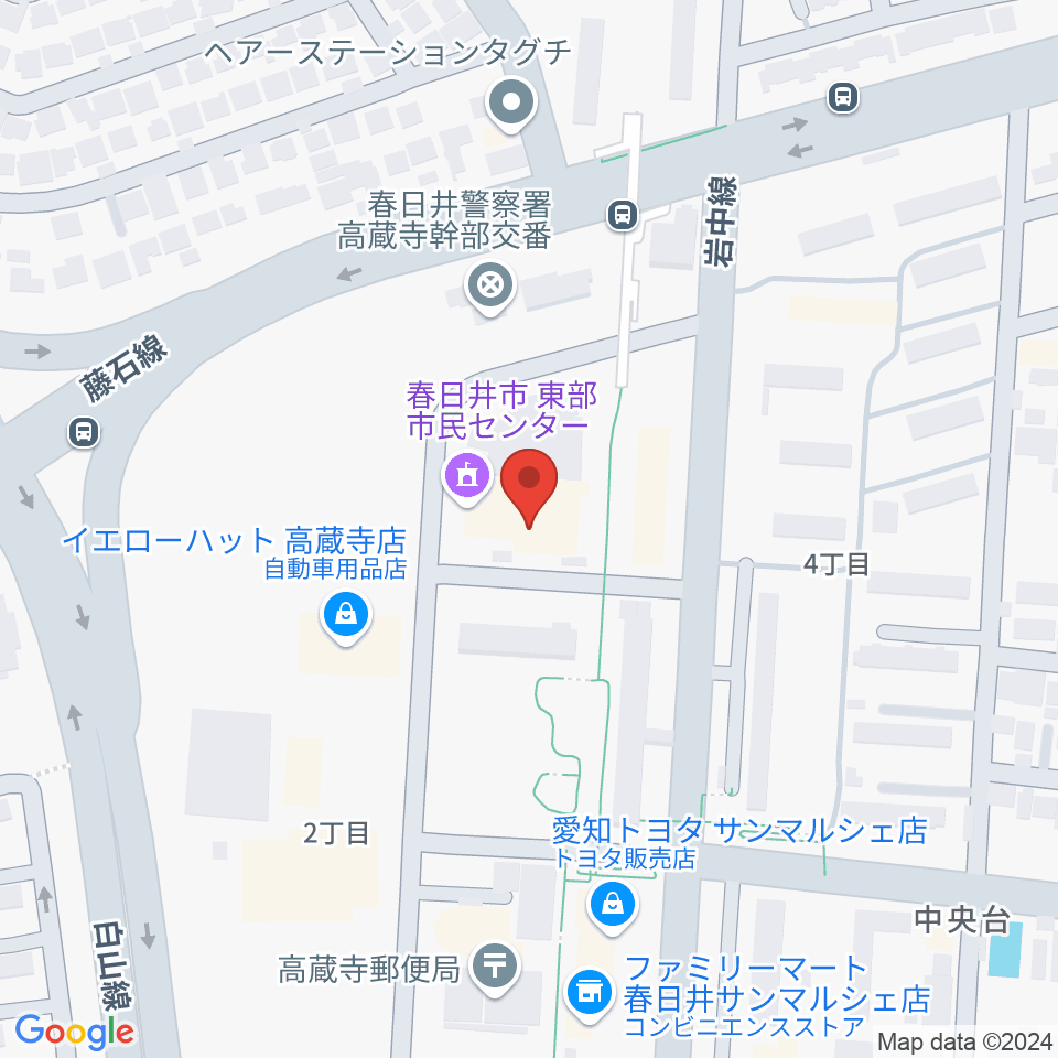 春日井市東部市民センター周辺のホテル一覧地図