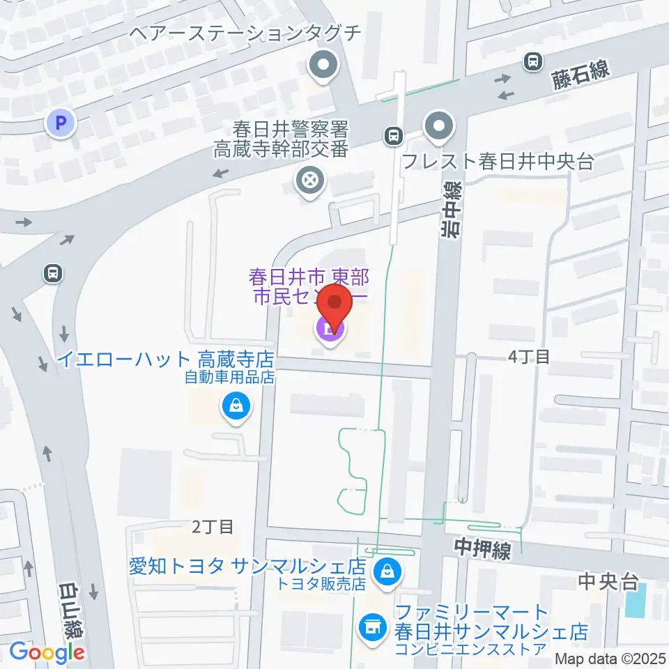 春日井市東部市民センター周辺のホテル一覧地図