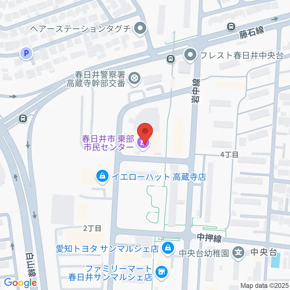 春日井市東部市民センター周辺のホテル一覧地図
