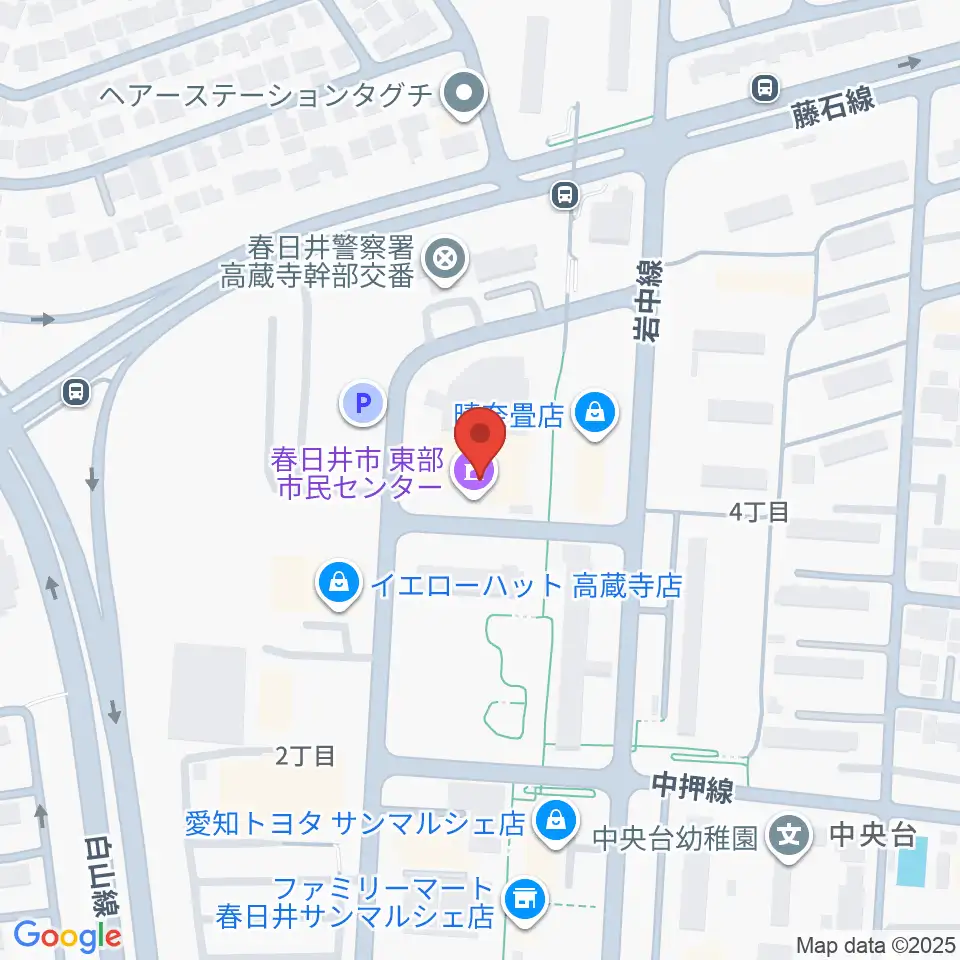 春日井市東部市民センター周辺のホテル一覧地図