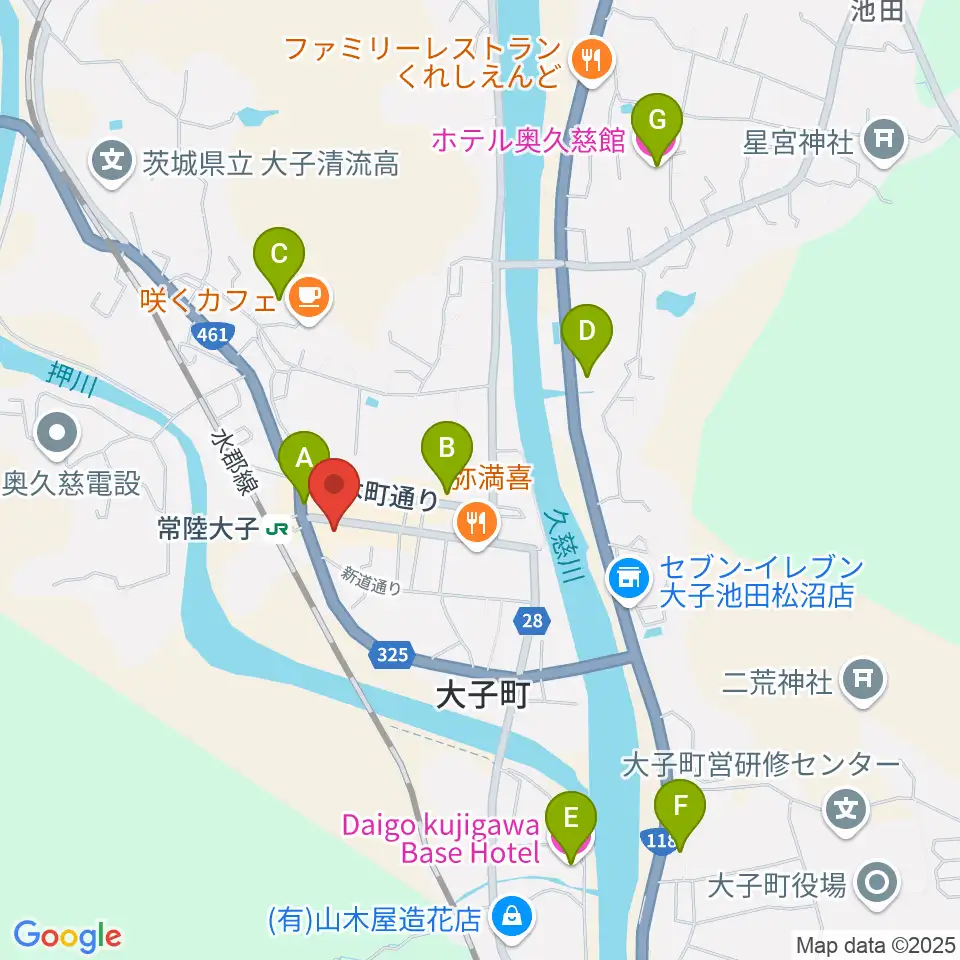大子町文化福祉会館まいん周辺のホテル一覧地図