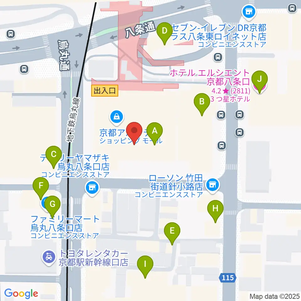 龍谷大学 響都ホール 校友会館周辺のホテル一覧地図