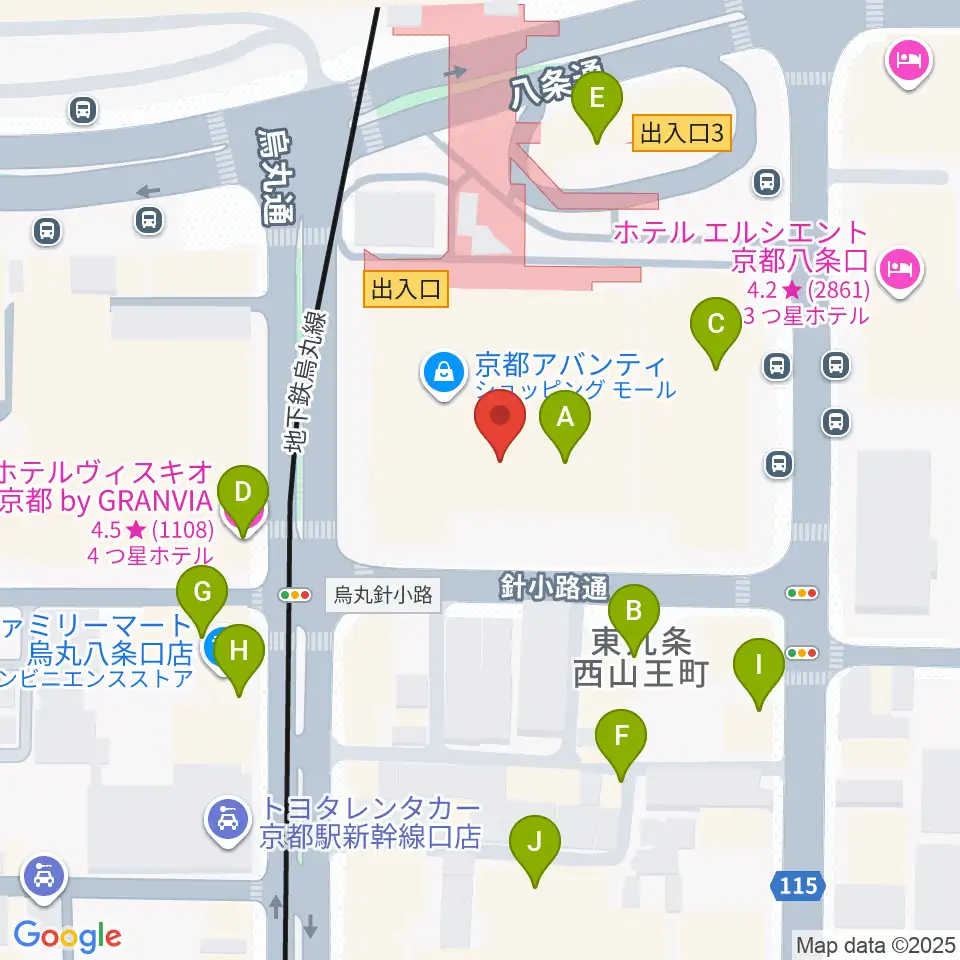 龍谷大学 響都ホール 校友会館周辺のホテル一覧地図