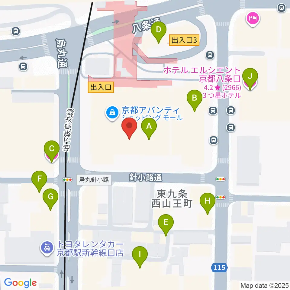 龍谷大学 響都ホール 校友会館周辺のホテル一覧地図