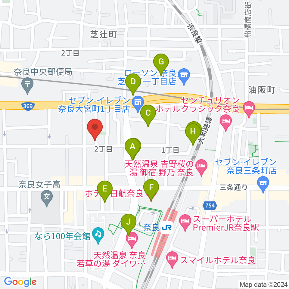 スターヒルスタジオ周辺のホテル一覧地図