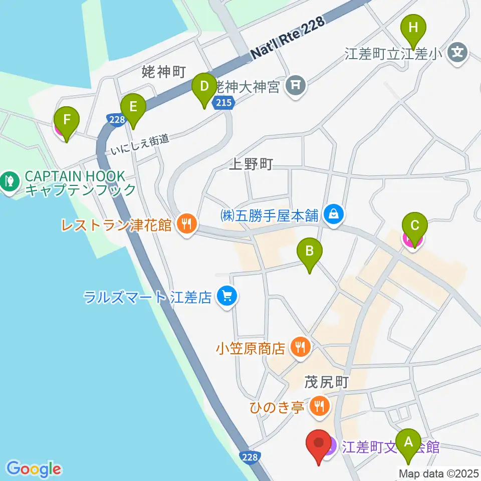 江差町文化会館周辺のホテル一覧地図