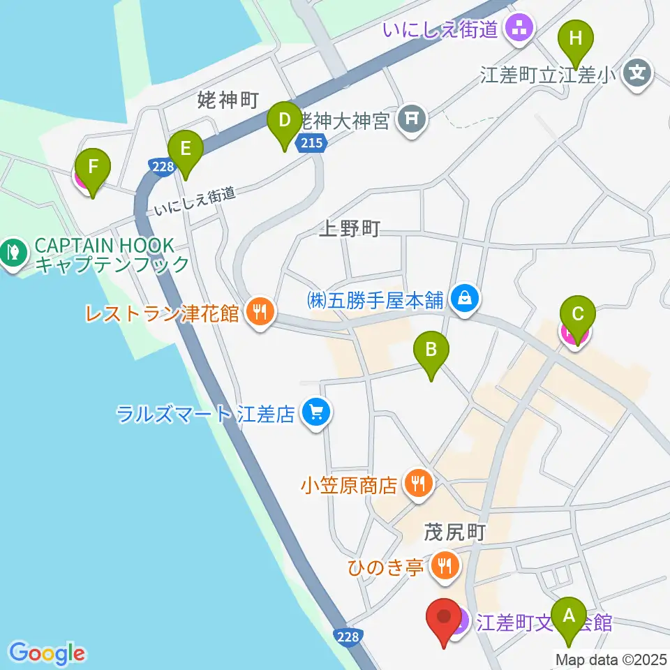 江差町文化会館周辺のホテル一覧地図