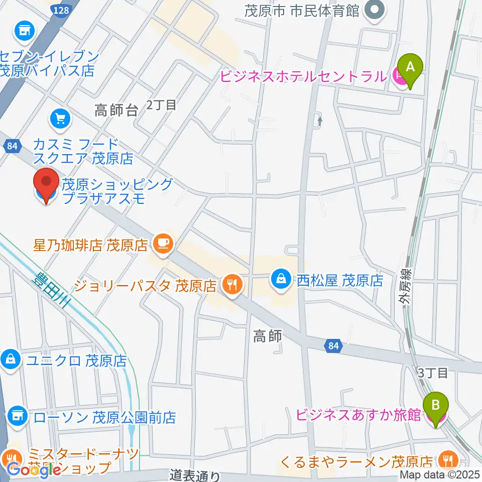 ASMO劇場周辺のホテル一覧地図