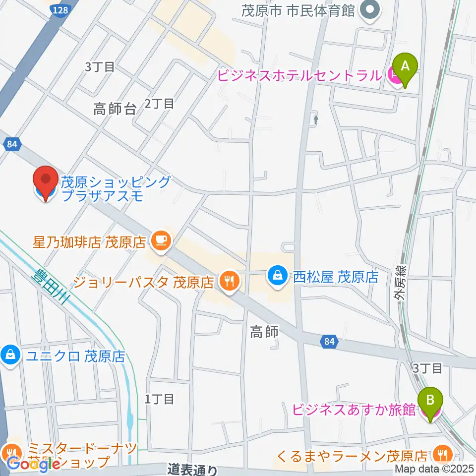 ASMO劇場周辺のホテル一覧地図