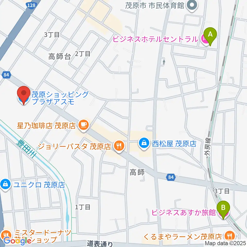 ASMO劇場周辺のホテル一覧地図