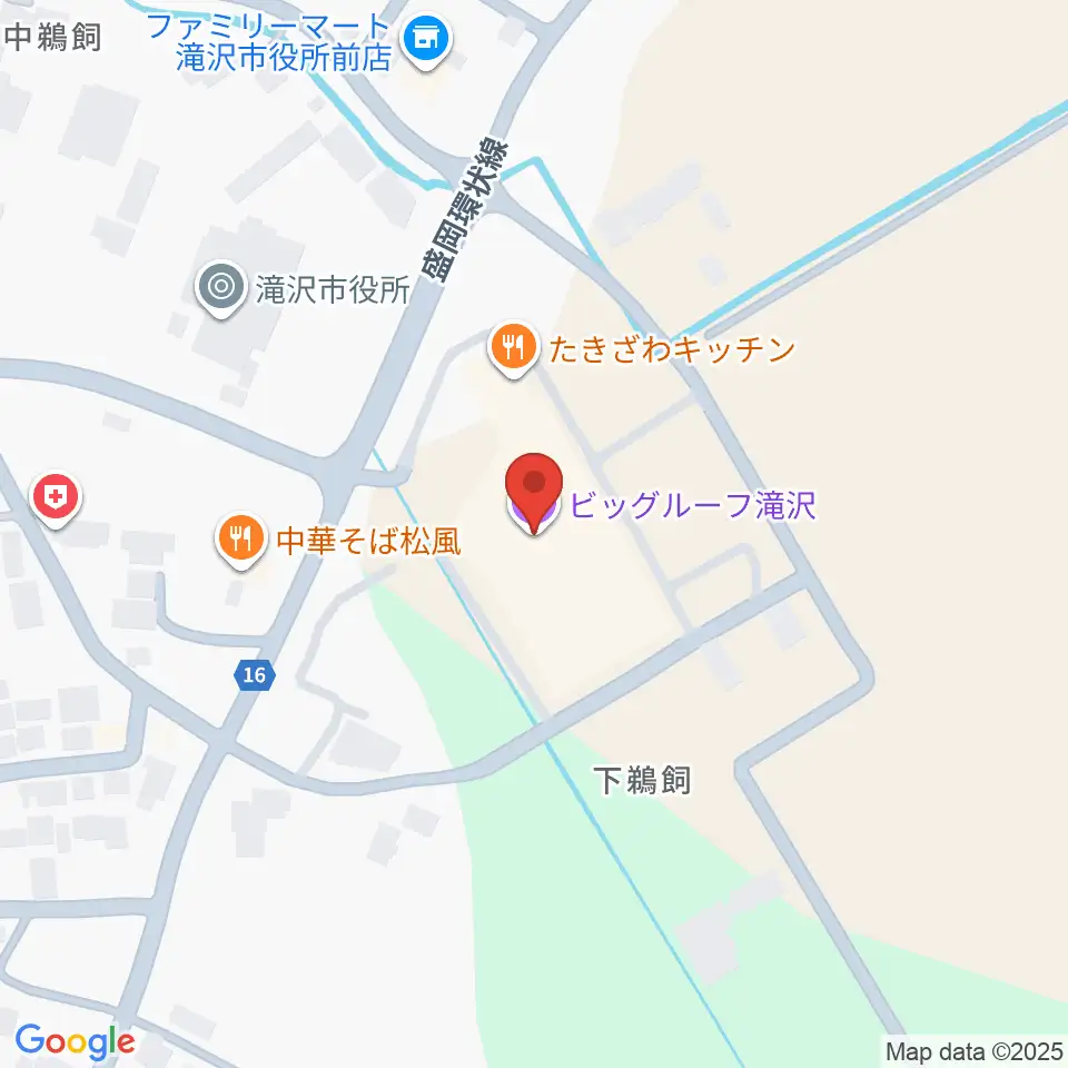 ビッグルーフ滝沢周辺のホテル一覧地図