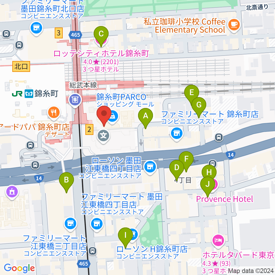 TOHOシネマズ錦糸町楽天地周辺のホテル一覧地図