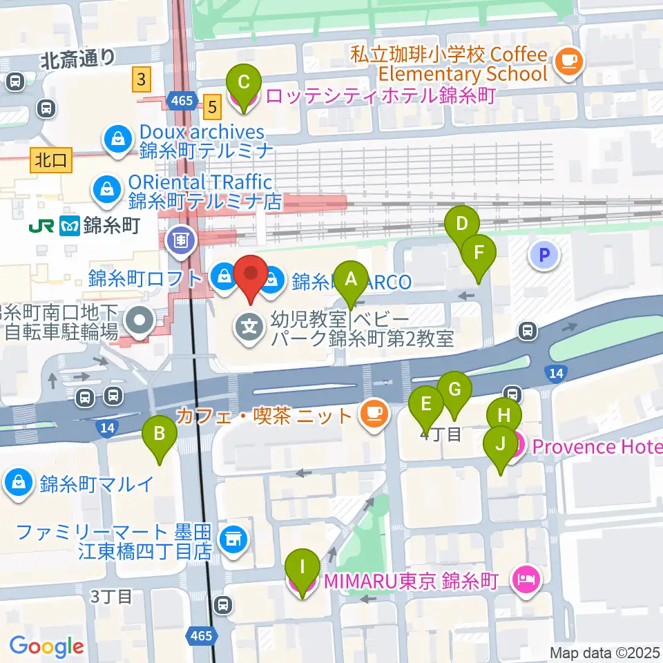 TOHOシネマズ錦糸町楽天地周辺のホテル一覧地図