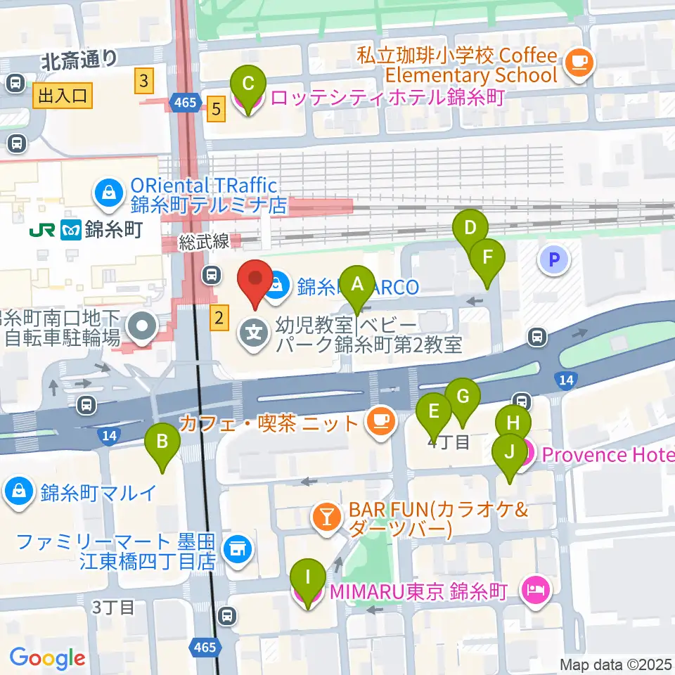 TOHOシネマズ錦糸町楽天地周辺のホテル一覧地図