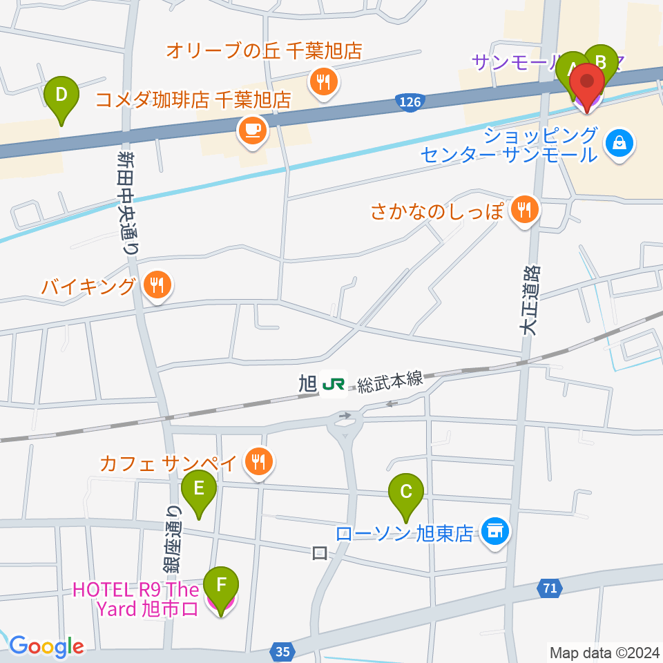 旭サンモールシネマ周辺のホテル一覧地図