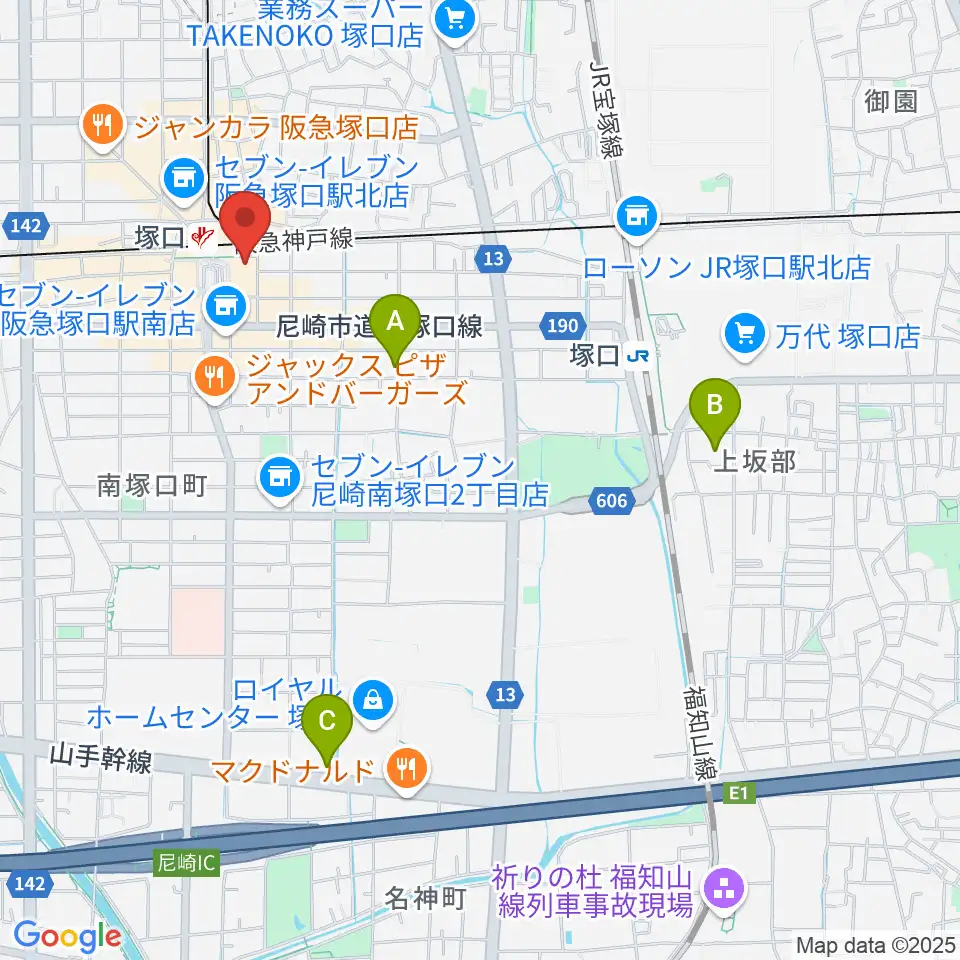塚口サンサン劇場周辺のホテル一覧地図