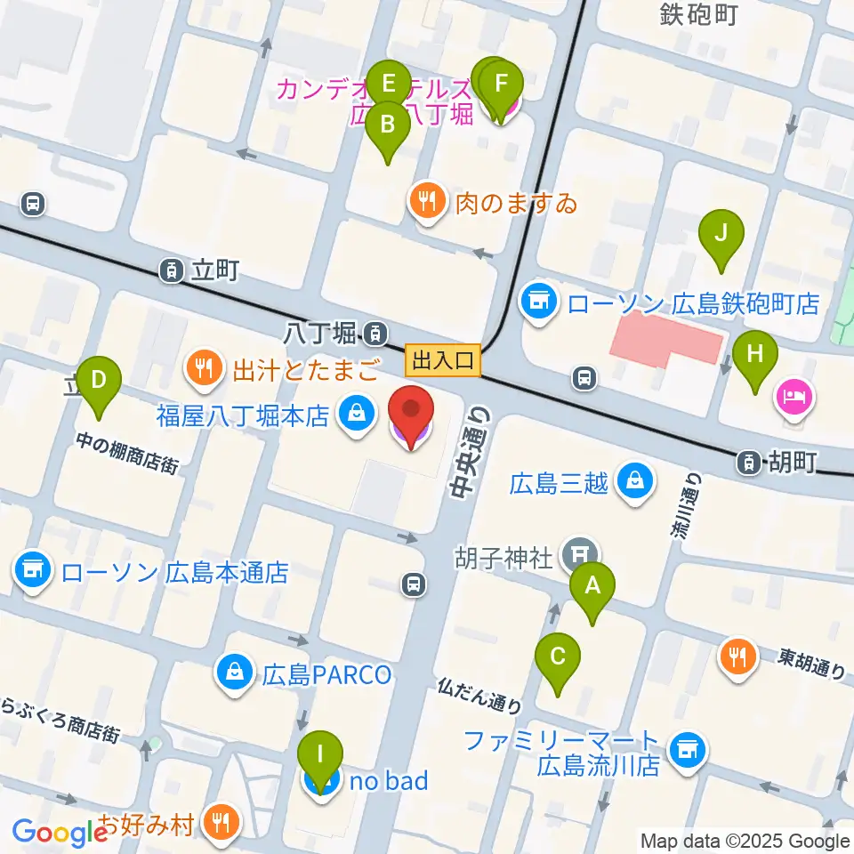 八丁座周辺のホテル一覧地図