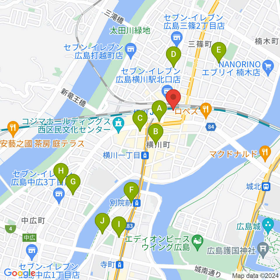 横川シネマ周辺のホテル一覧地図