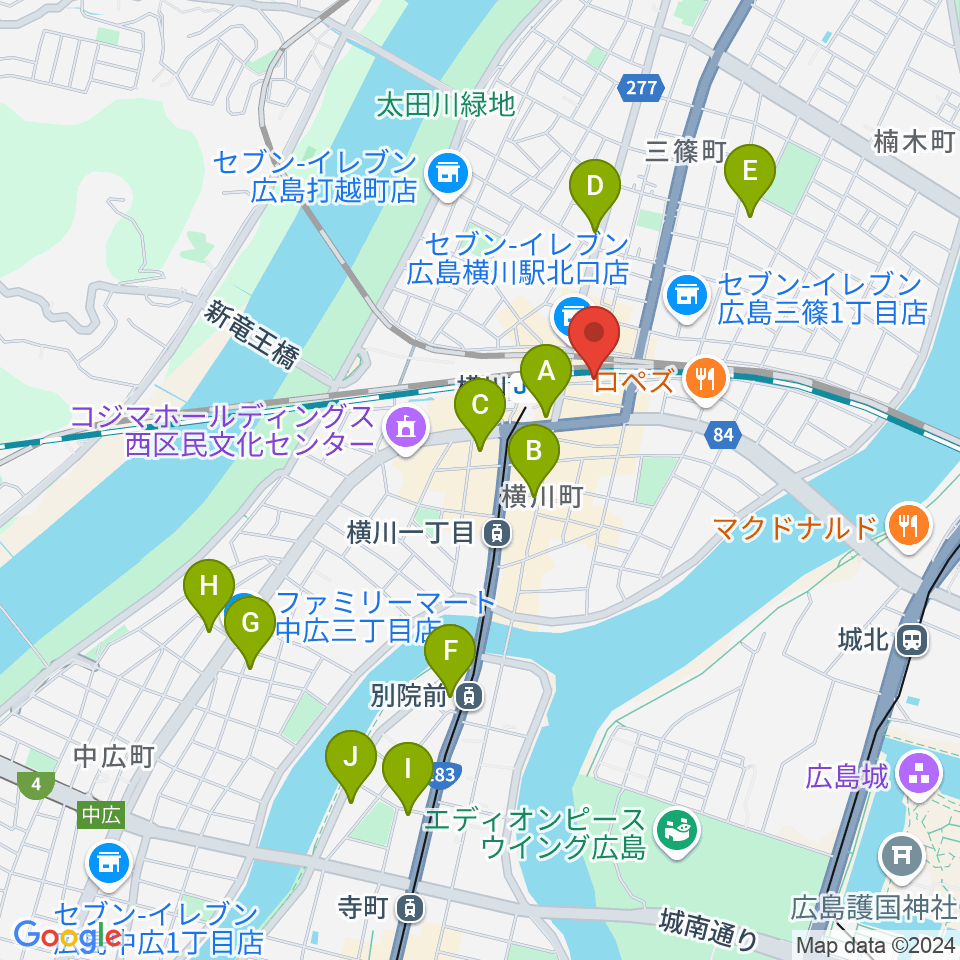 横川シネマ周辺のホテル一覧地図