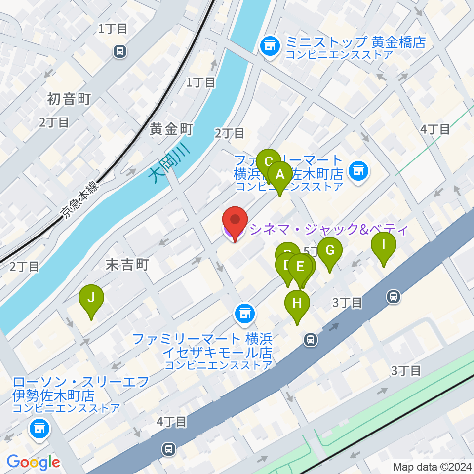 横浜シネマ・ジャック＆ベティ周辺のホテル一覧地図