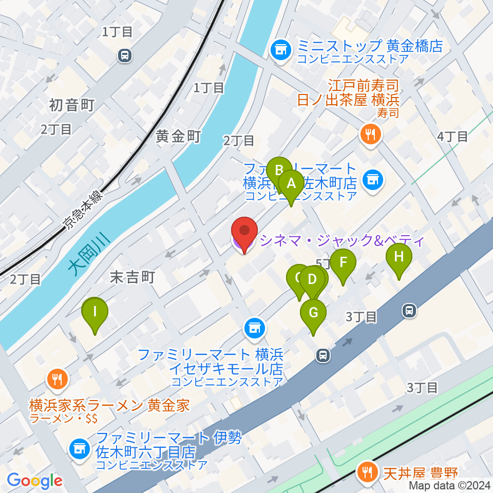 横浜シネマ・ジャック＆ベティ周辺のホテル一覧地図