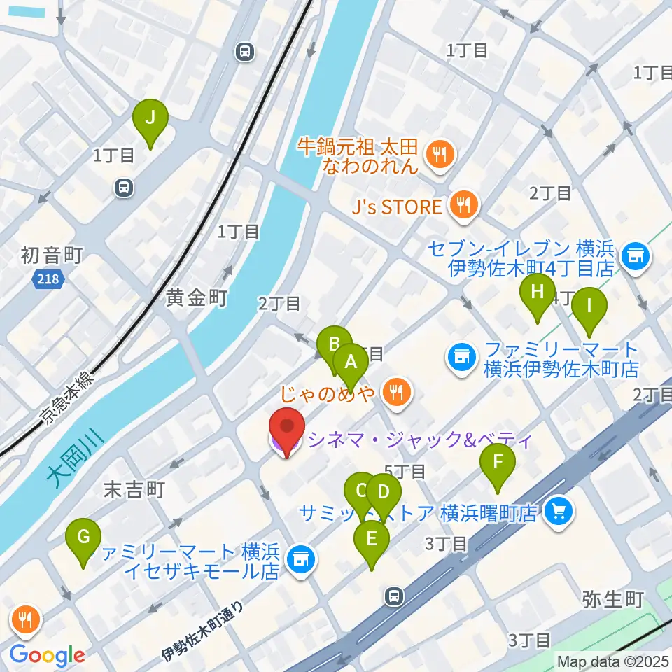 横浜シネマ・ジャック&ベティ周辺のホテル一覧地図