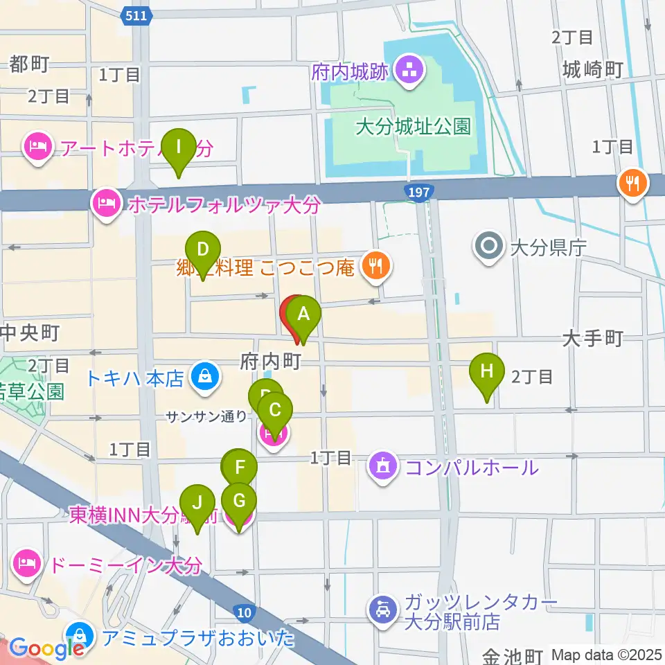 大分シネマ5周辺のホテル一覧地図