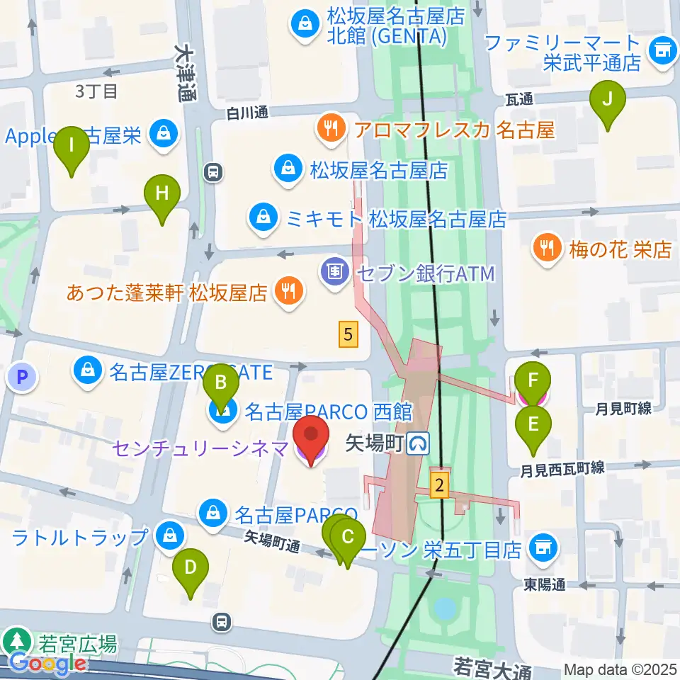 センチュリーシネマ周辺のホテル一覧地図