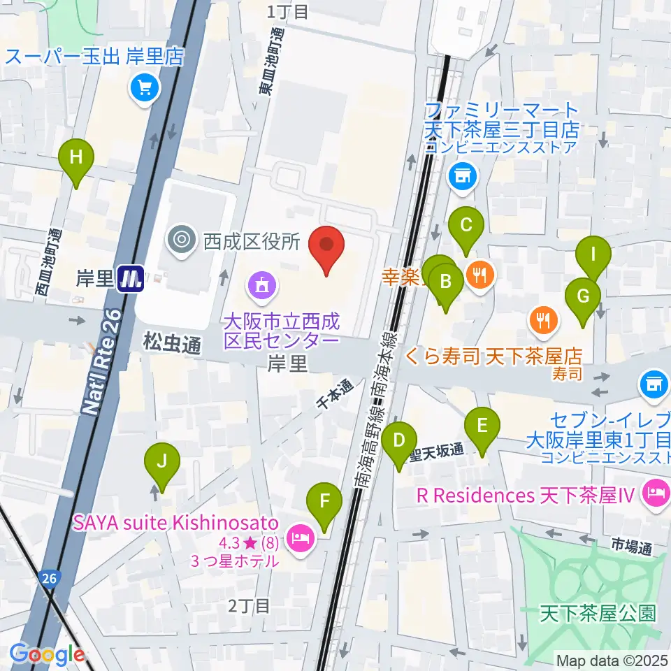大阪フィルハーモニー会館周辺のホテル一覧地図