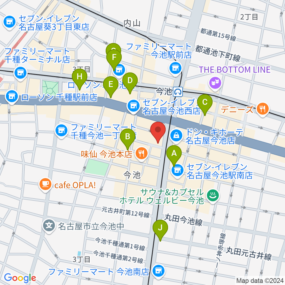 今池open house周辺のホテル一覧地図