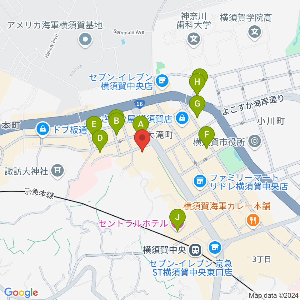 Blue in Green周辺のホテル一覧地図