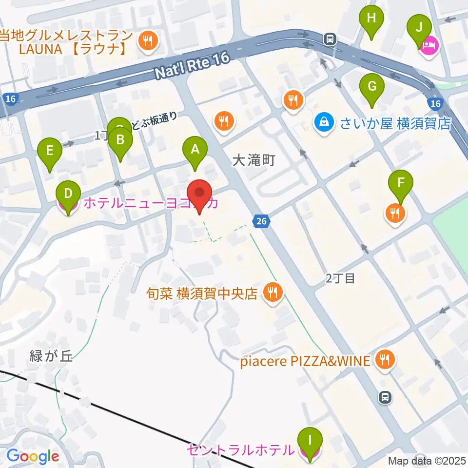 Blue in Green周辺のホテル一覧地図