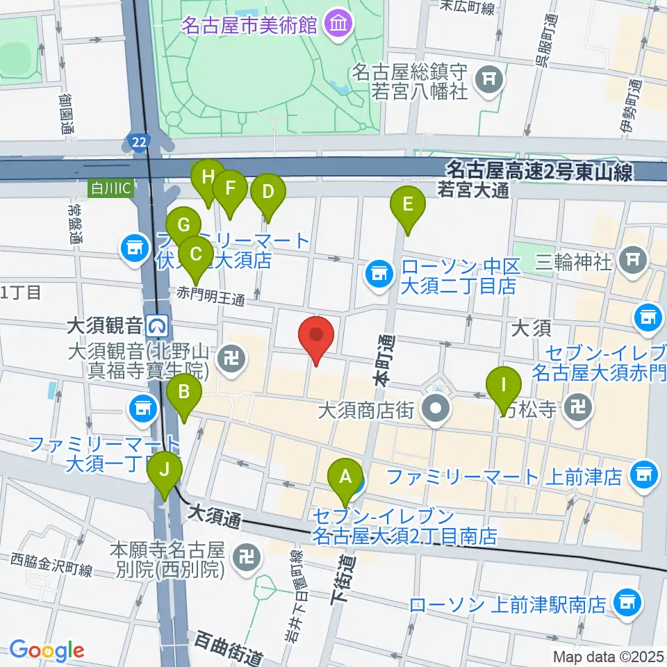 大須演芸場周辺のホテル一覧地図