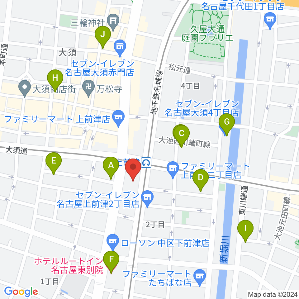 名古屋マーブルレコード周辺のホテル一覧地図