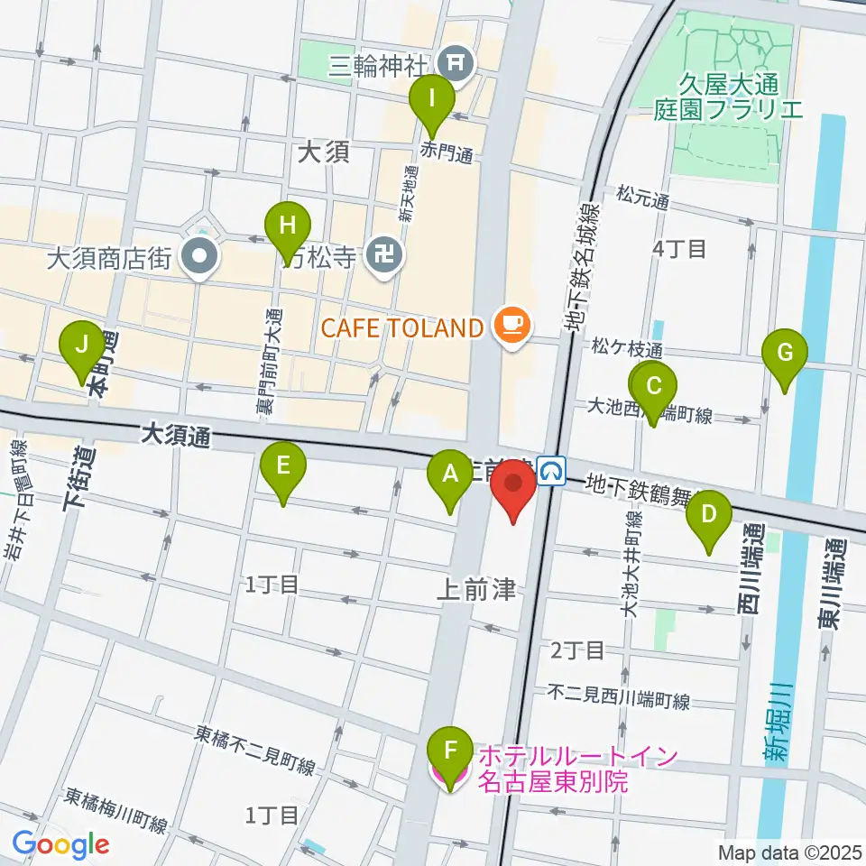 名古屋マーブルレコード周辺のホテル一覧地図