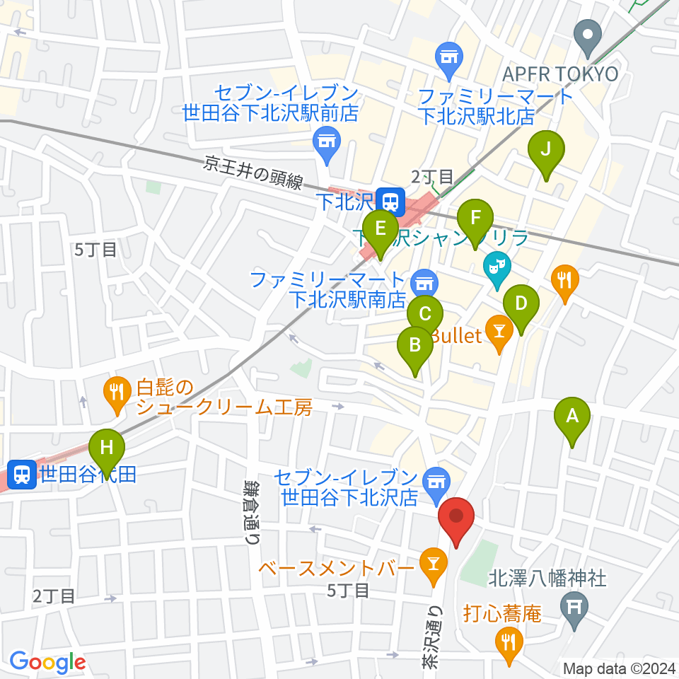 スタジオベイド下北沢店周辺のホテル一覧地図