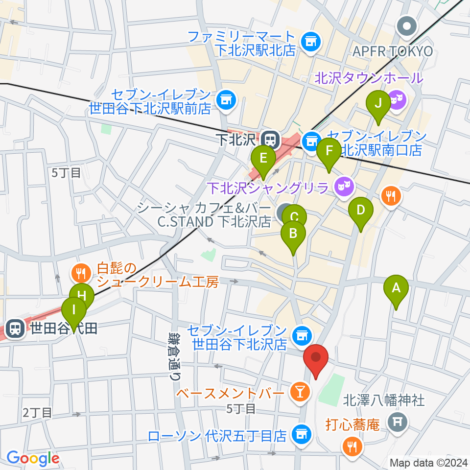 スタジオベイド下北沢店周辺のホテル一覧地図