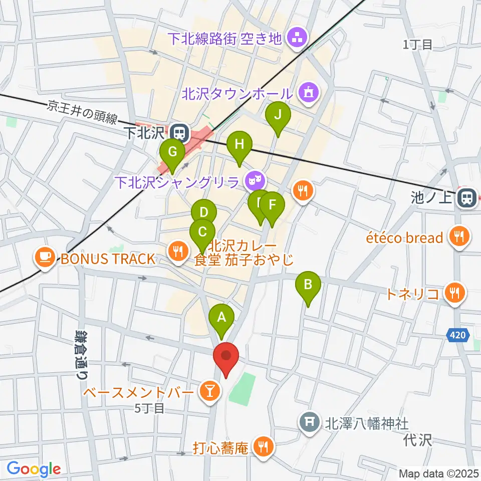 スタジオベイド下北沢店周辺のホテル一覧地図