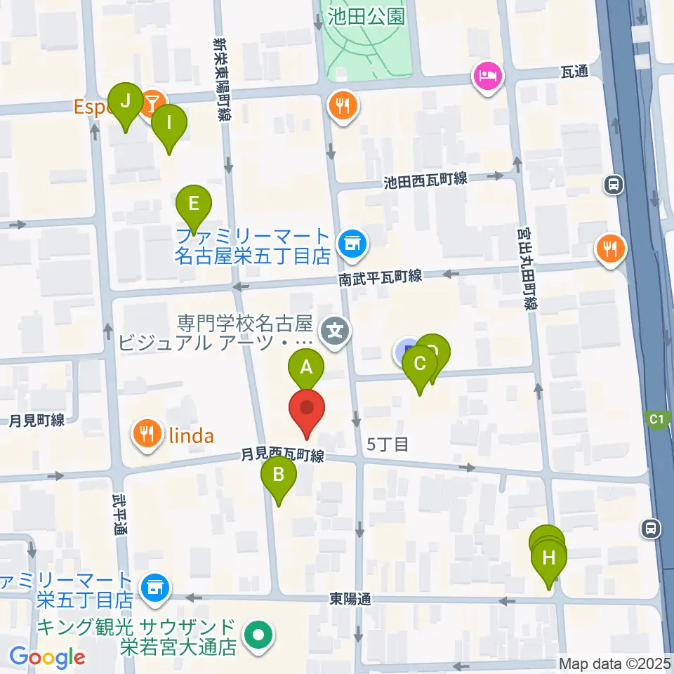 名古屋栄シアターZONE周辺のホテル一覧地図