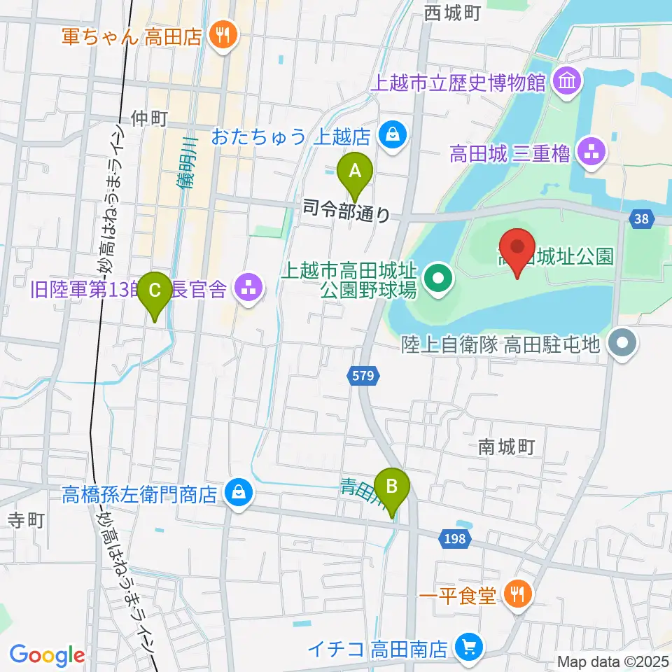 高田城址公園オーレンプラザ周辺のホテル一覧地図