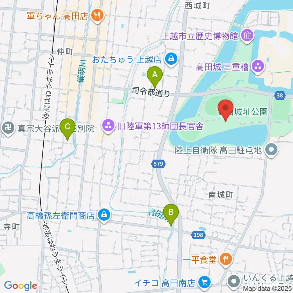 高田城址公園オーレンプラザ周辺のホテル一覧地図