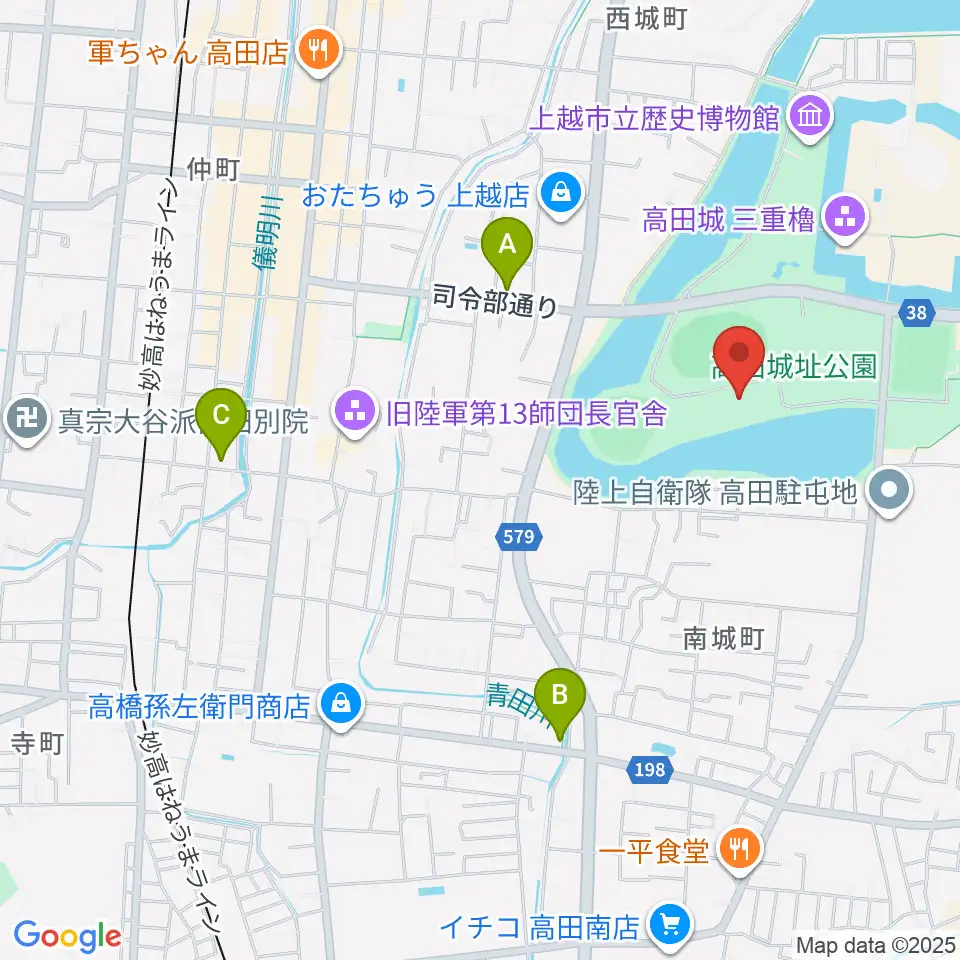高田城址公園オーレンプラザ周辺のホテル一覧地図