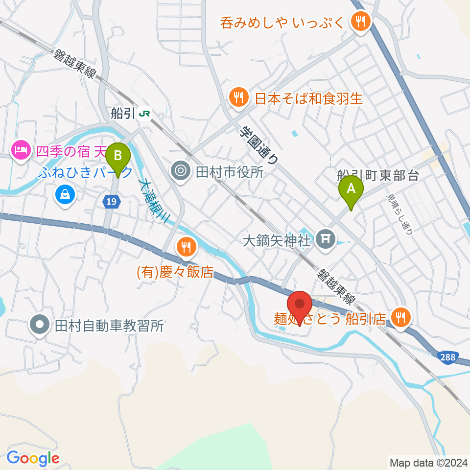 田村市文化センター周辺のホテル一覧地図