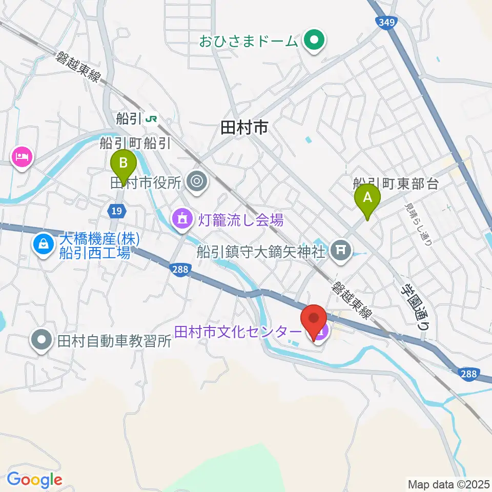 田村市文化センター周辺のホテル一覧地図